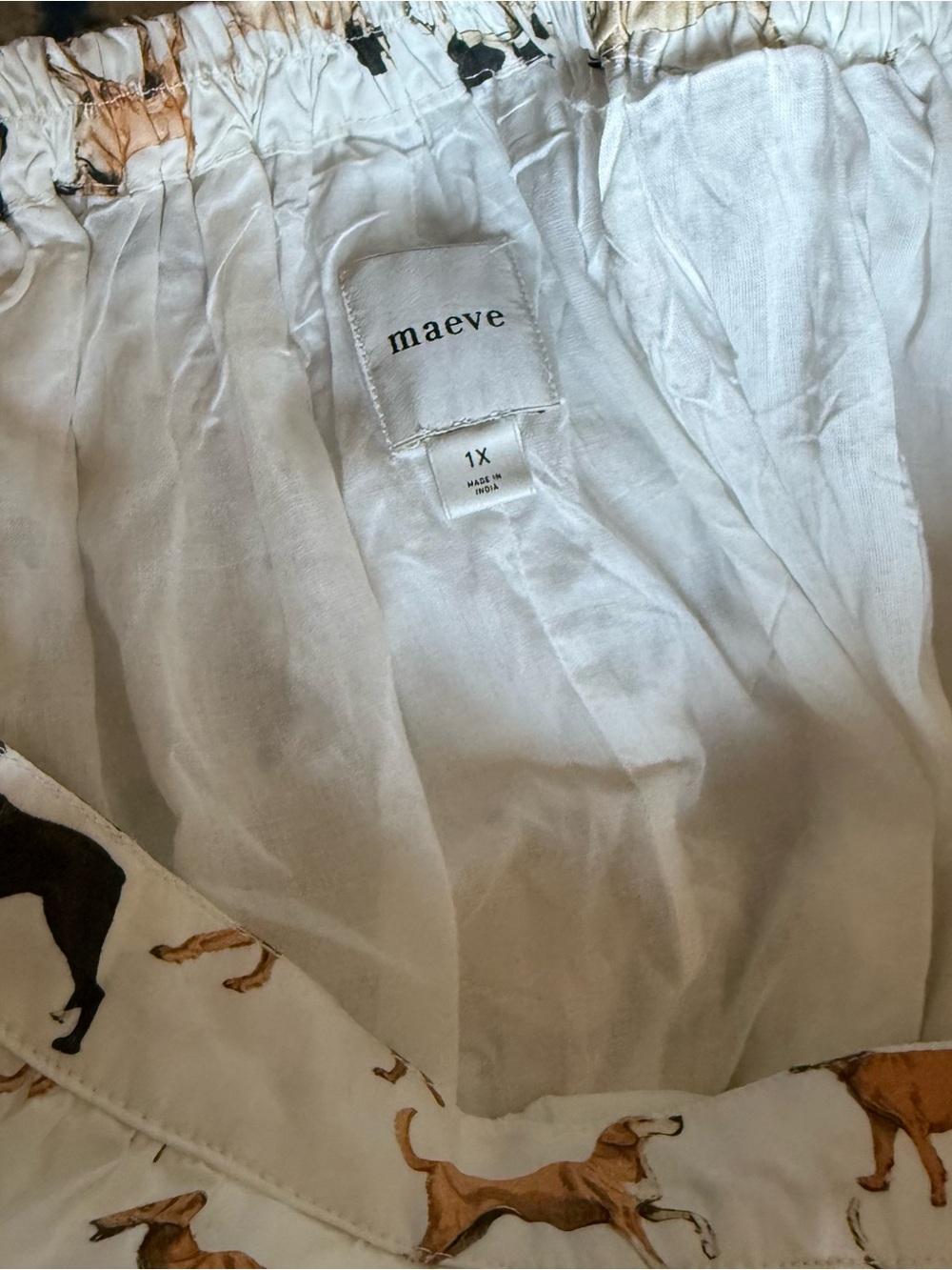 Maeve Cream Dog Print Maxi Skirt size 1x - Picture 6 of 9
